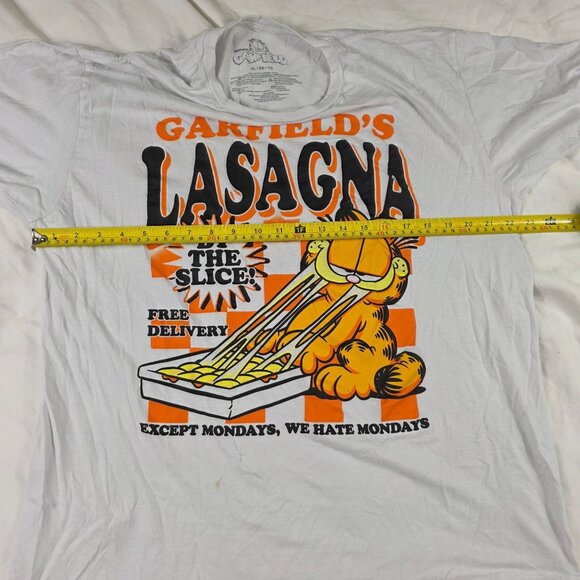 Garfield Lasagna Graphic Tee Mens XL White Shirt Cartoon Comic Short Sleeve - Picture 6 of 9